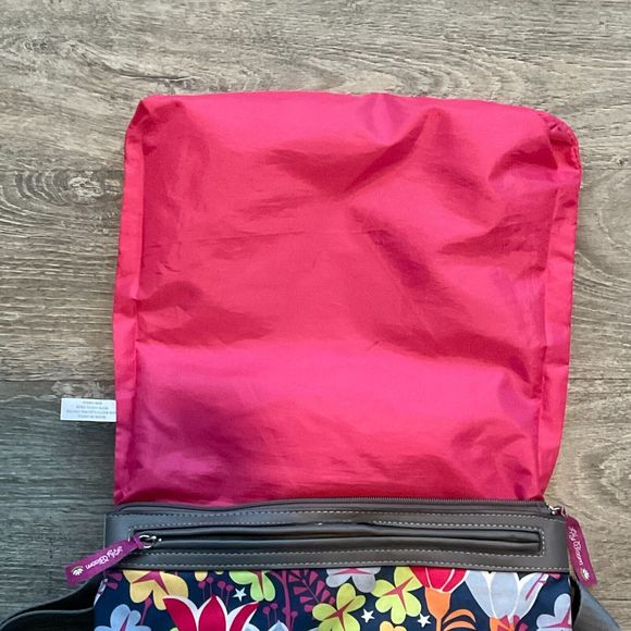 Lily Bloom Crossbody‎ Canvas Purse Multicolored Floral Pockets Adjustable Strap - Picture 5 of 6